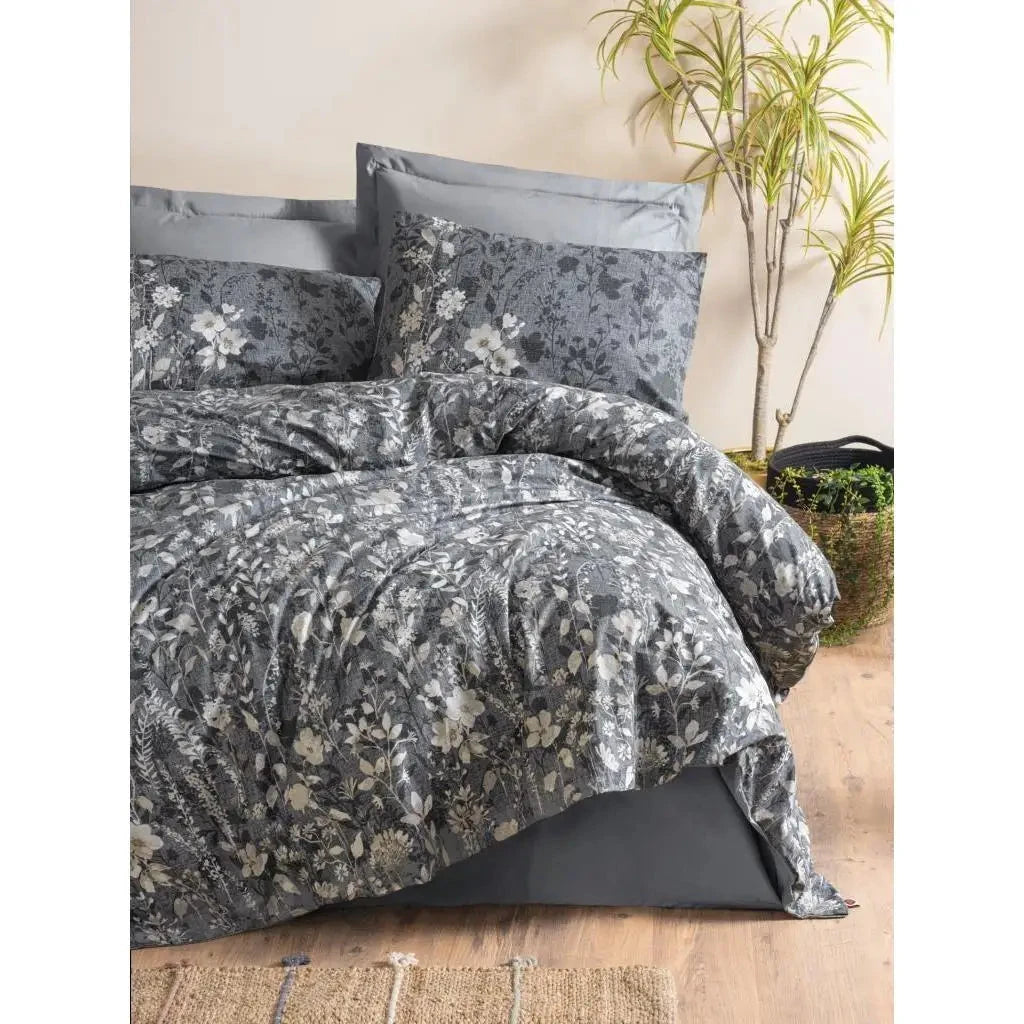 Comely Anthracite Cotton Box Dual Single Duvet Cover Set Julia M LifeStyles