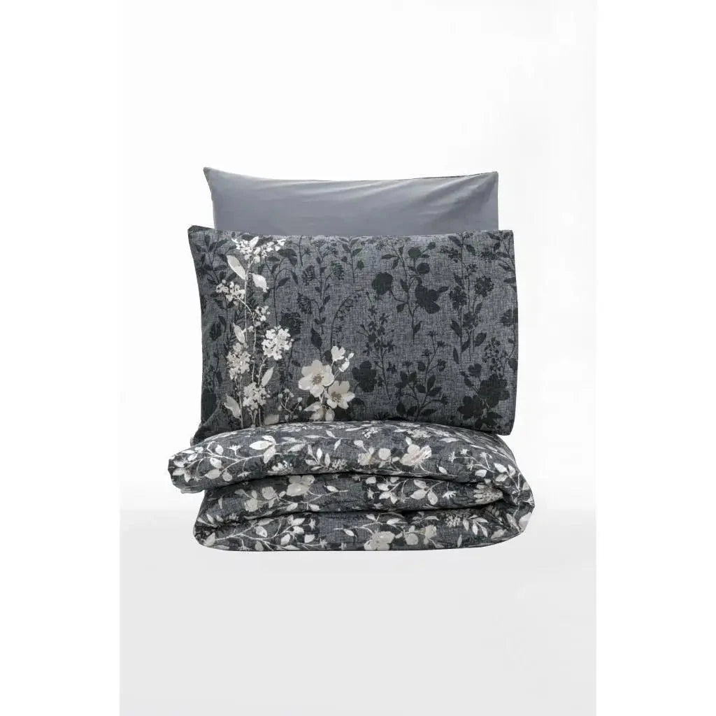 Comely Anthracite Cotton Box Dual Single Duvet Cover Set Julia M LifeStyles