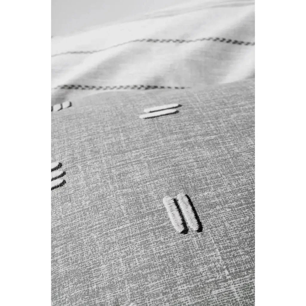 Patara Gray Cotton Box Klein Embroidered Double Duvet Cover Set Julia M LifeStyles