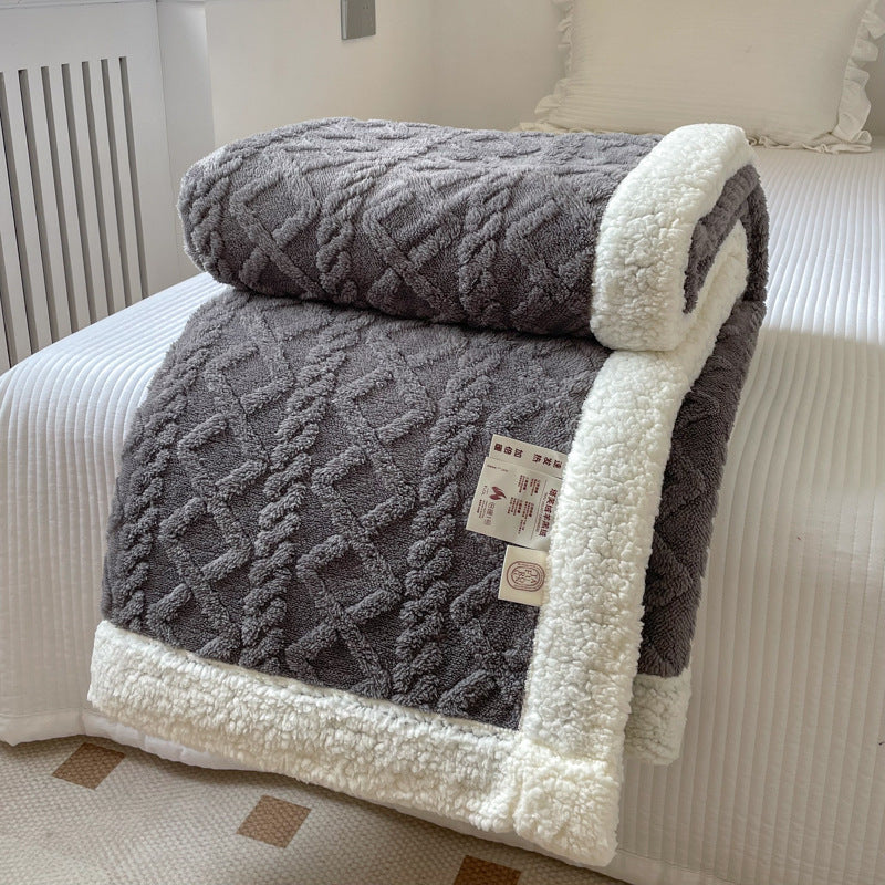 Double-Layer Polar Blanket – Thick Warm Soft Fleece for Cozy Comfort