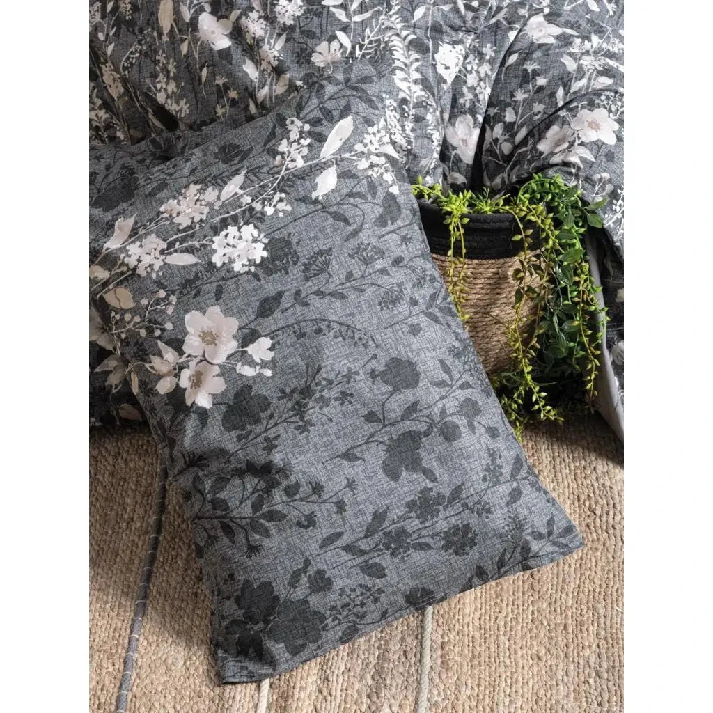 Comely Anthracite Cotton Box Dual Single Duvet Cover Set Julia M LifeStyles