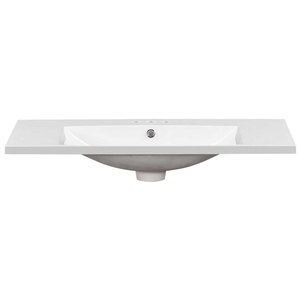 36" Single Bathroom Basin Sink, Vanity Top Only, 3-Faucet Holes, Resin - Julia M LifeStyles