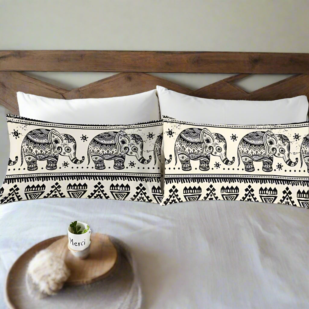 Bedding Pillowcase Bohemian elephant 3D Print Pillow Case Pillow Bedding - Julia M LifeStyles