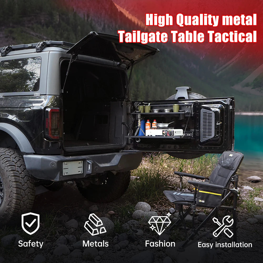 Tailgate Table & MOLLE Panel For Ford Bronco(2021-2024) - 2-Tier Camping Rack Julia M Home & Kitchen