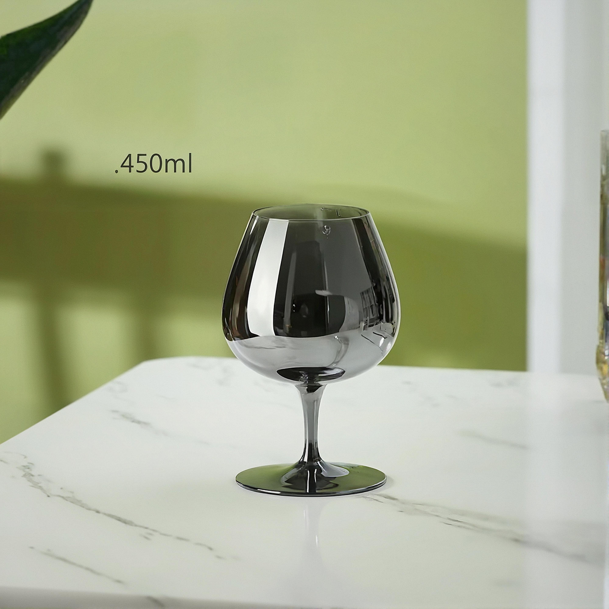 Electroplated Black Crystal Brandy Goblet - Smoky Gray Elegance Julia M Home & Kitchen