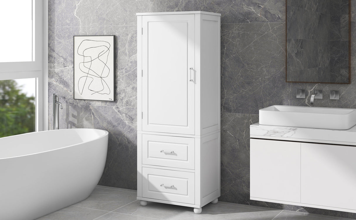 European Style Tall Bathroom Storage Cabinet with Adjustable Shelves and Drawers Julia M Home & Kitchen