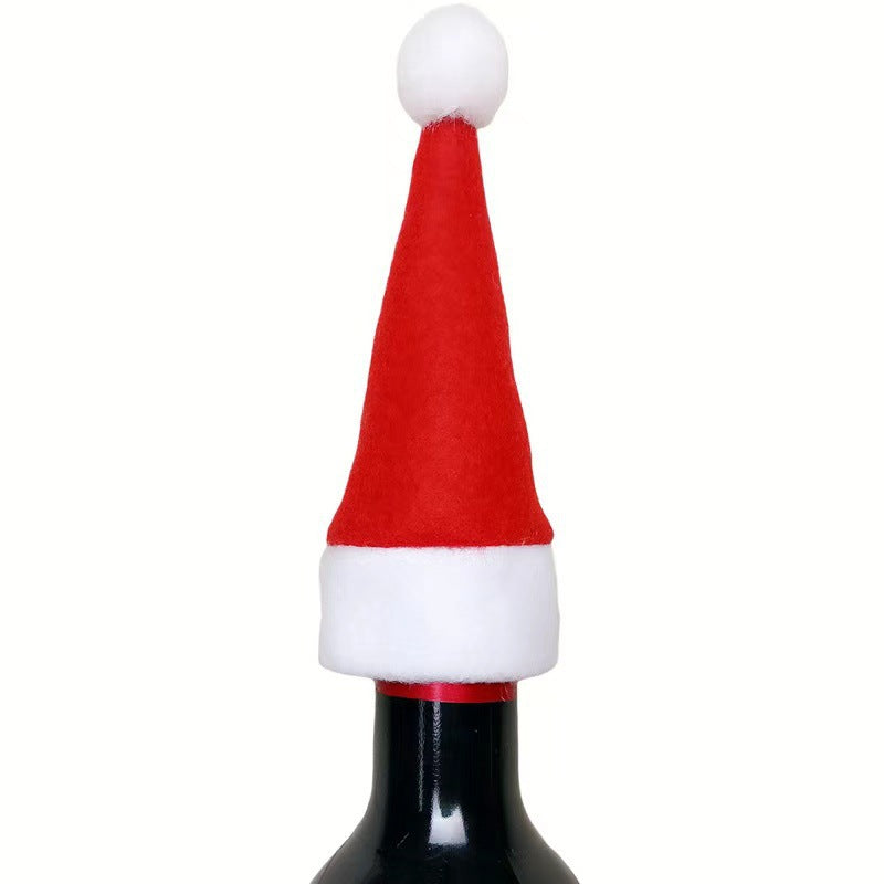 Wine Bottle Beverage Bottle Christmas Hat Decoration Mini Christmas Scarf Christmas Table Decoration Julia M Home & Kitchen