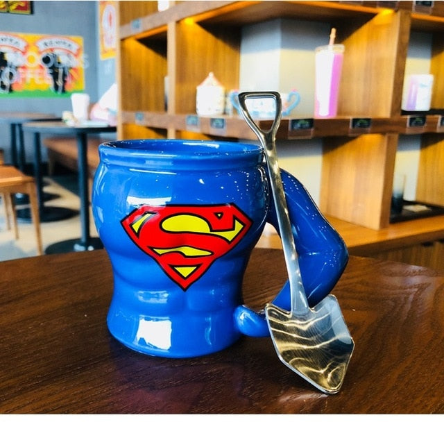 Super Hero Avenger Justice League Infinity Mugs With Spoon Pure Color Mugs Cup Kitchen Tool Christmas Gift Julia M Home & Kitchen