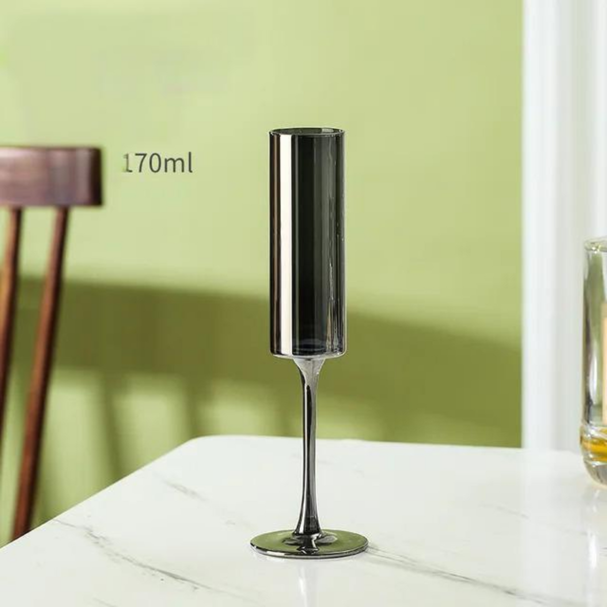 Electroplated Black Crystal Brandy Goblet - Smoky Gray Elegance Julia M Home & Kitchen