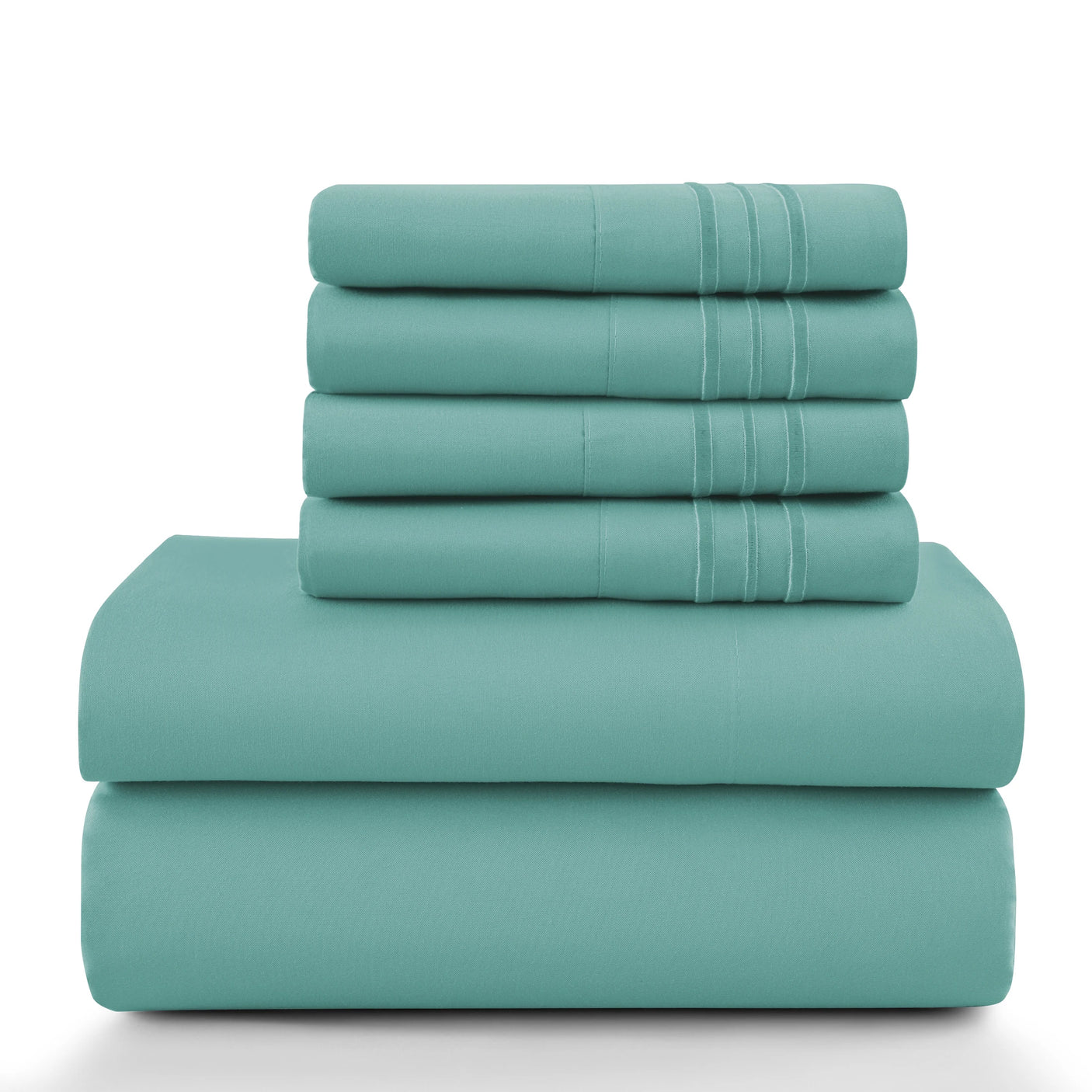 Lux Décor 6Pc Solid Sheet Set – Brushed Microfiber, 16" Deep Pockets - Julia M LifeStyles