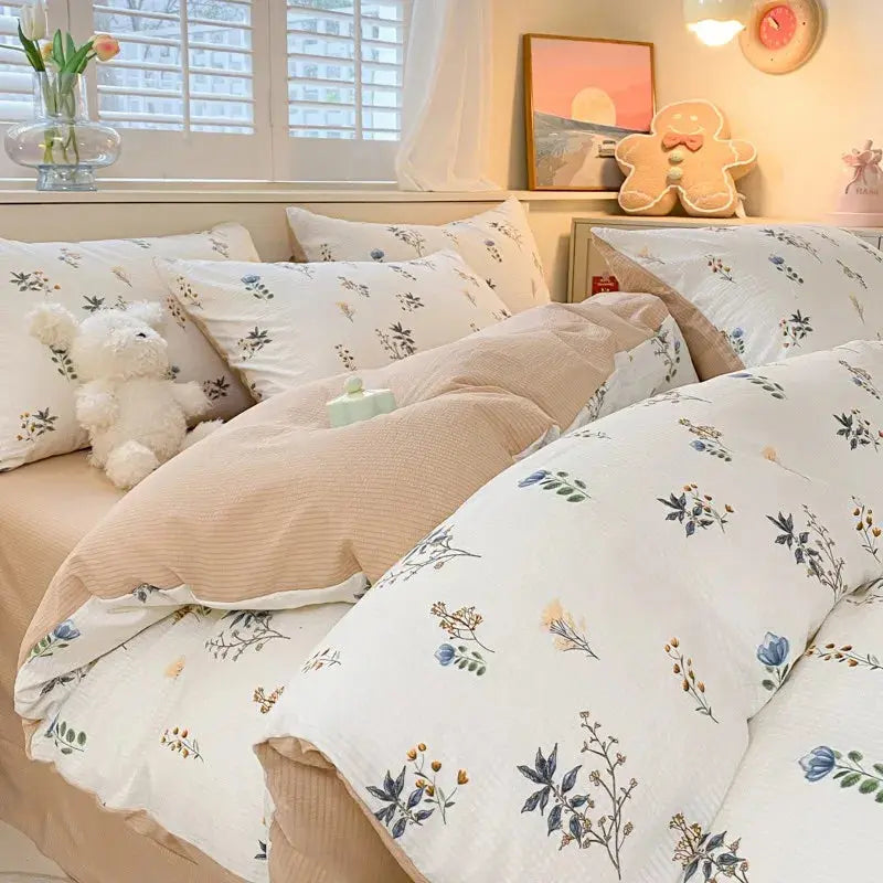 Aesthetic Floral Bedding Set - Twin to Queen Duvet Cover with Pillowcases Julia M LifeStyles
