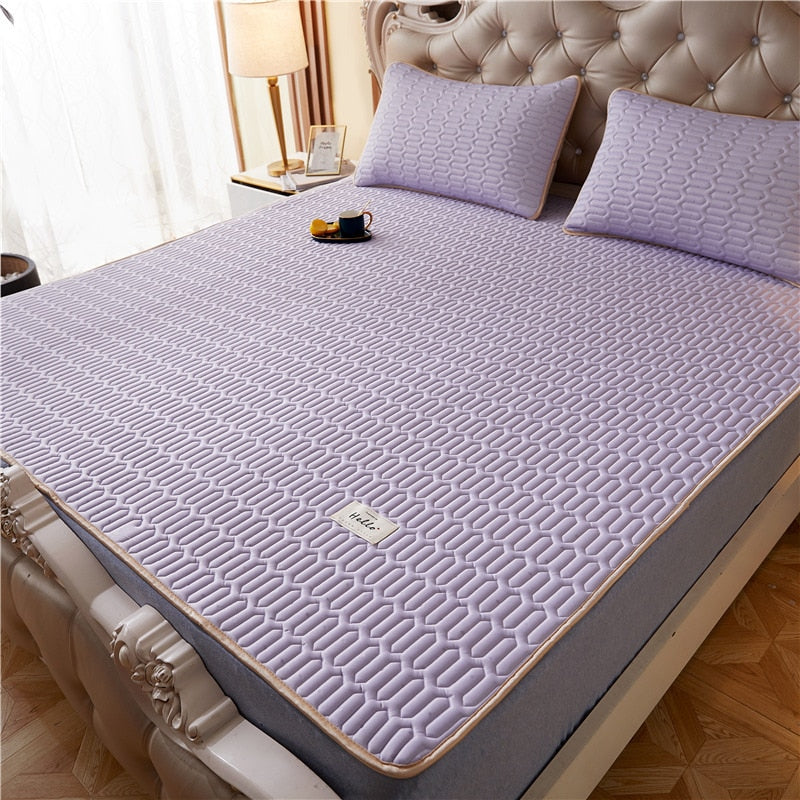 Summer Bed Sheet Ice Silk Mat Soft and Comfortable Latex Mattress Bedding Three-piece Breathable Mat for Comfortable Sleep - Julia M LifeStyles