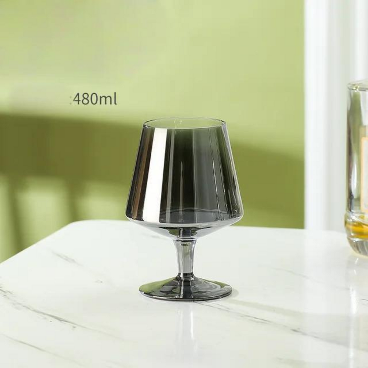 Electroplated Black Crystal Brandy Goblet - Smoky Gray Elegance Julia M Home & Kitchen