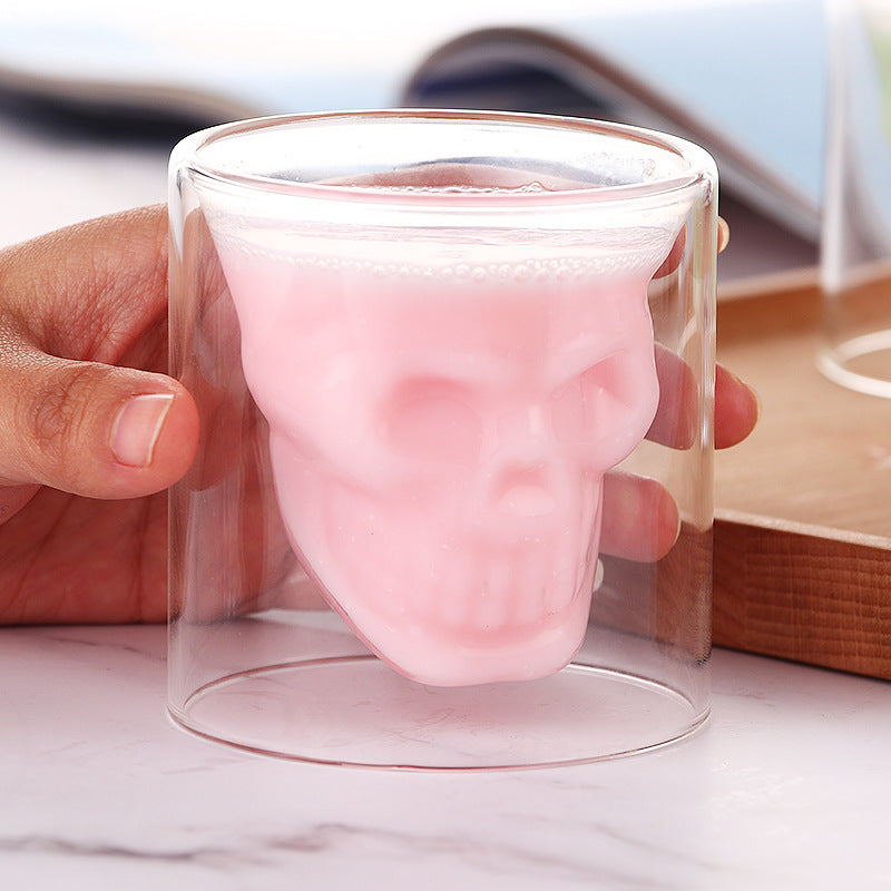 European Style Double Layered Skull Glass - Creative Insulated Beer and Water Cup Julia M Home & Kitchen