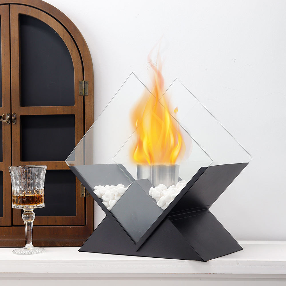 Diamond Shaped Portable Alcohol Fireplace - Luxurious Indoor & Outdoor Heating Solution Julia M Home & Kitchen