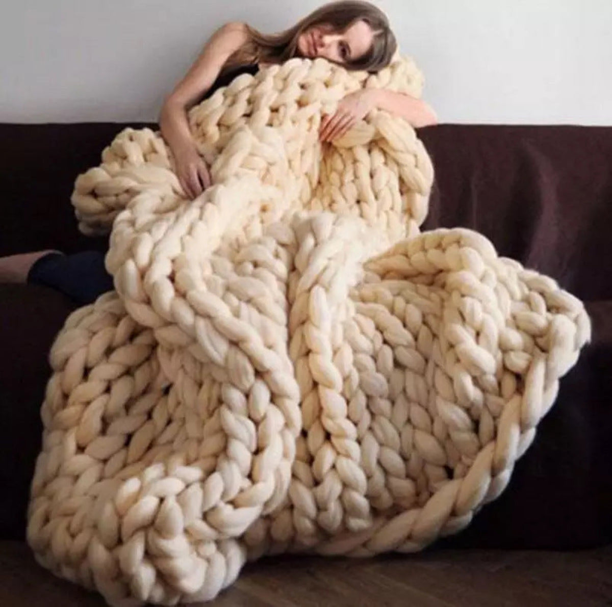 Cloudweave Chunky Knit Throw Blanket, Oversized Cozy Texture