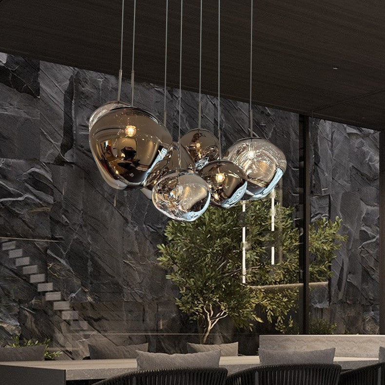 Restaurant Pendant Light Villa Loft Duplex Atrium Staircase Long Line Light Luxury Acrylic Living Room Pendant Light eprolo