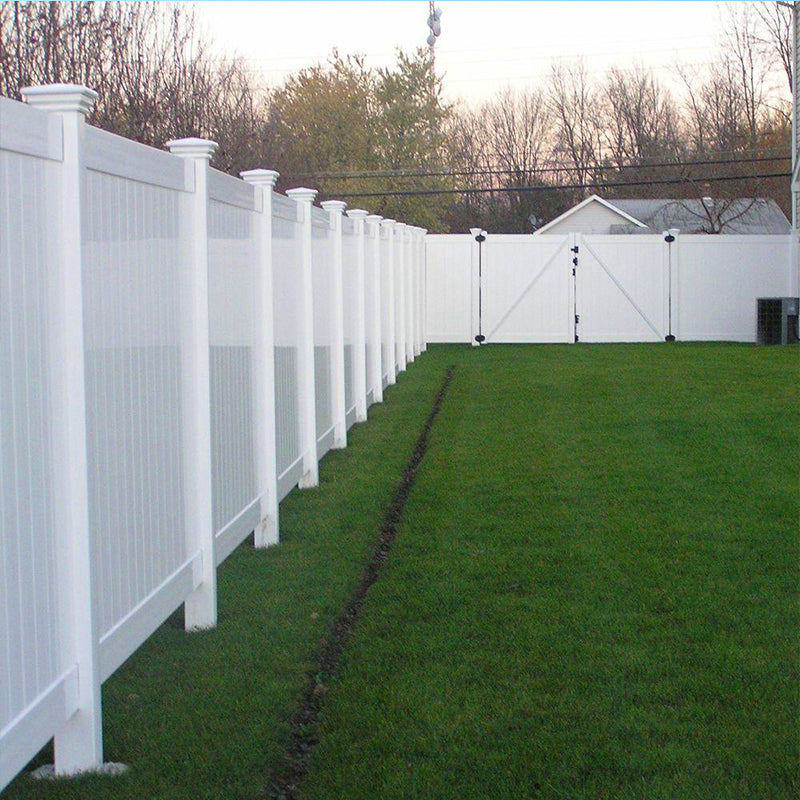 Privacy Fence Panels 6ft.H x 6ft.W WHITE Vinyl Full set of 2 Pcs - Julia M LifeStyles