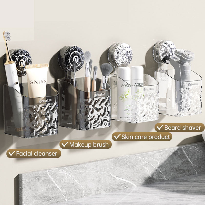 Suction tray rack bathroom shelf no punch bathroom wash table hanging basket wall hanging wall receiving rack Julia M Home & Kitchen