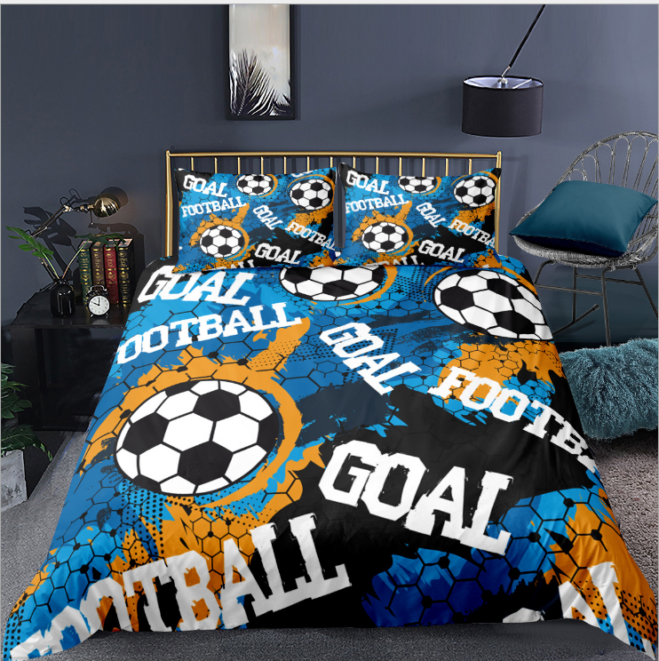 3D digital printing three piece quilt cover for sports basketball and football bedding Julia M Home & Kitchen