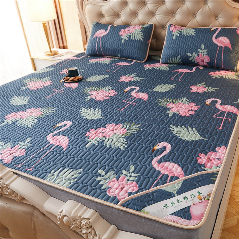 Summer Bed Sheet Ice Silk Mat Soft and Comfortable Latex Mattress Bedding Three-piece Breathable Mat for Comfortable Sleep - Julia M LifeStyles