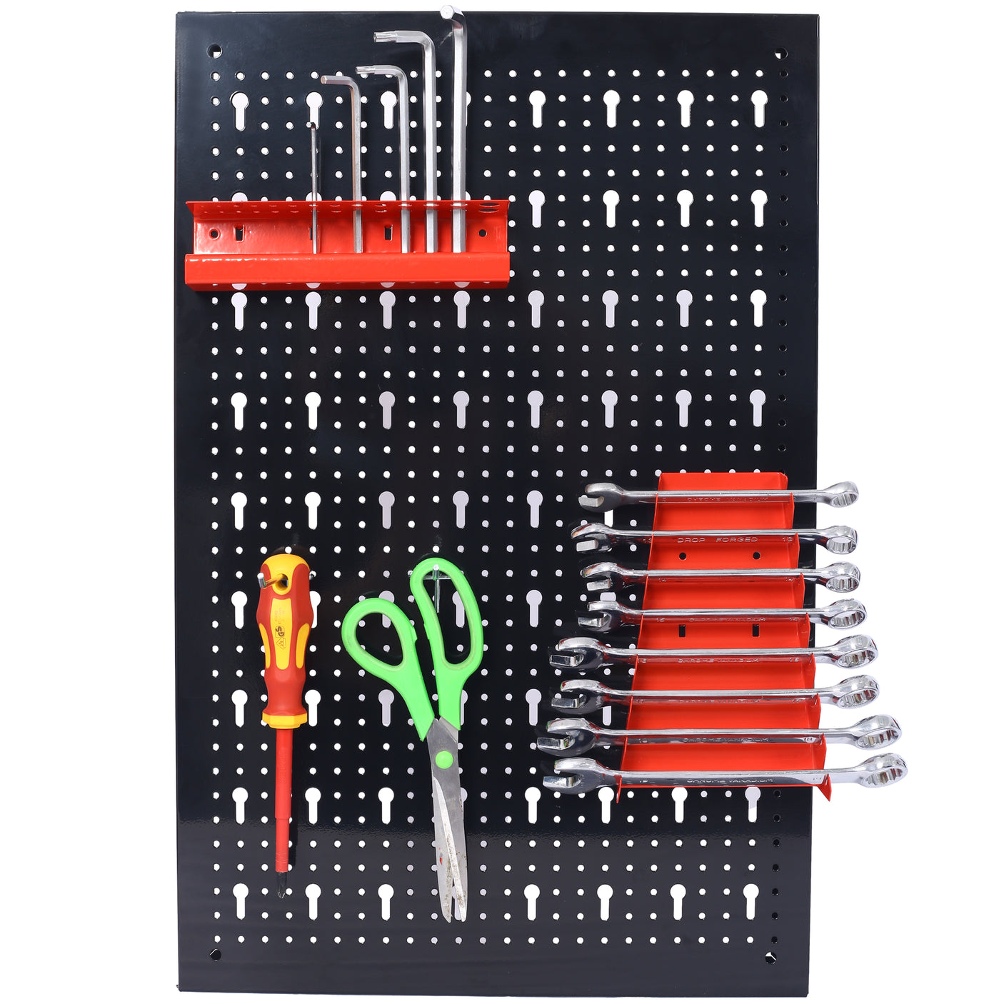 4-foot metal garage nail board tool rack with 3 nail board wall mounted tools for storing nail boards, black - Julia M LifeStyles