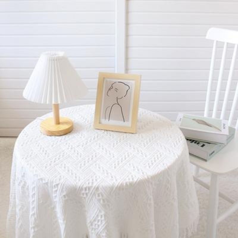 Lace White Tablecloth Ins Style Coffee Table Cloth Art Photo French Retro Knitting Julia M Home & Kitchen
