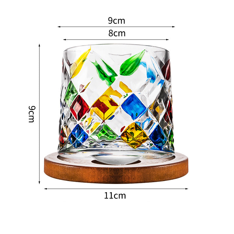 Hand drawn rotating glass cups multiple multi-purpose whiskey glasses rotating glass cups Julia M Home & Kitchen