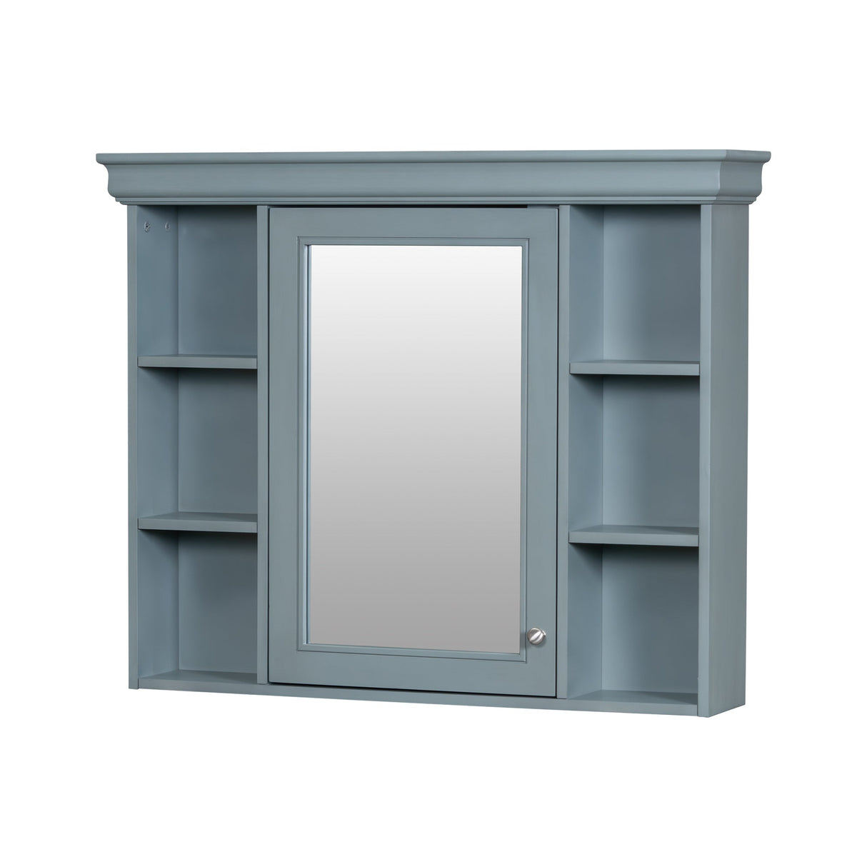 35 ''x 28' 'blue wall mounted bathroom storage cabinet with mirror door and medication cabinet with 6 open shelves Julia M Home & Kitchen