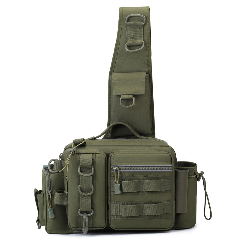 Men's Fishing Backpack: Equipped with bait box, equipment storage bag, pole holder, sling & shoulder bag design. eprolo