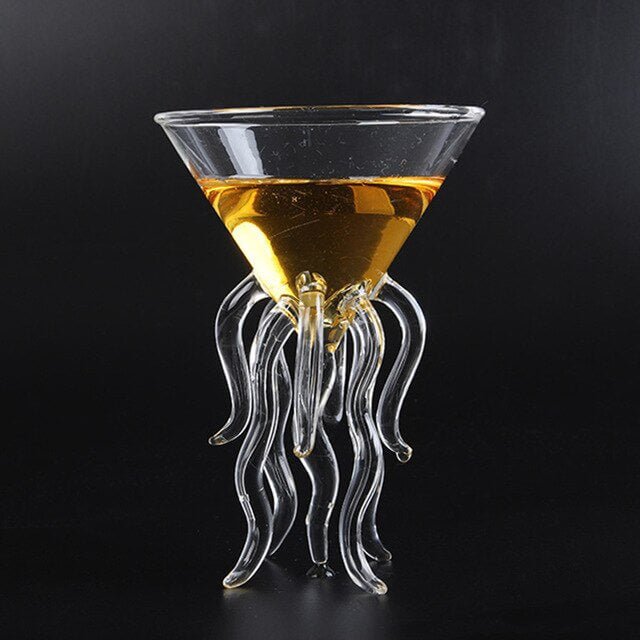 Octopus Cocktail Glass Transparent Jellyfish Glass Cup Juice Glass Goblet Conical Wine Champagne Glass