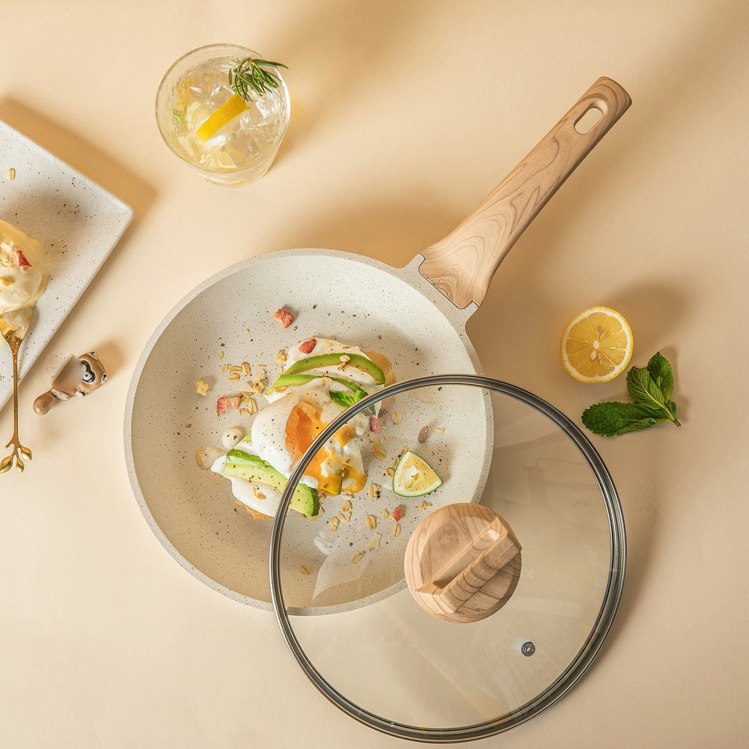 Medical stone non-stick pot soup pot stew pot frying pan wok milk pot frying pan steaming marble granite pot set - Julia M LifeStyles