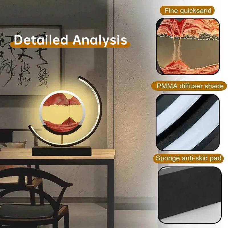 European Style LED Flowing Sand Painting Lamp - Elegant Night Light for Home Julia M Home & Kitchen