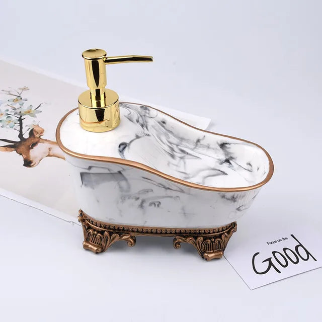 European Liquid Soap Bottle Resin Bathtub Shape Bathroom Sanitizer Bottles Shampoo Shower Gel Wristband Dispenser Accessories Julia M Home & Kitchen