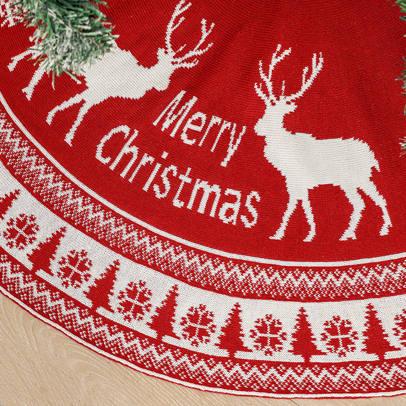 Christmas Tree Skirt Knitted Tree Skirt Apron Christmas Tree Skirt Knitted Elk Christmas Decoration Supplies Julia M Home & Kitchen