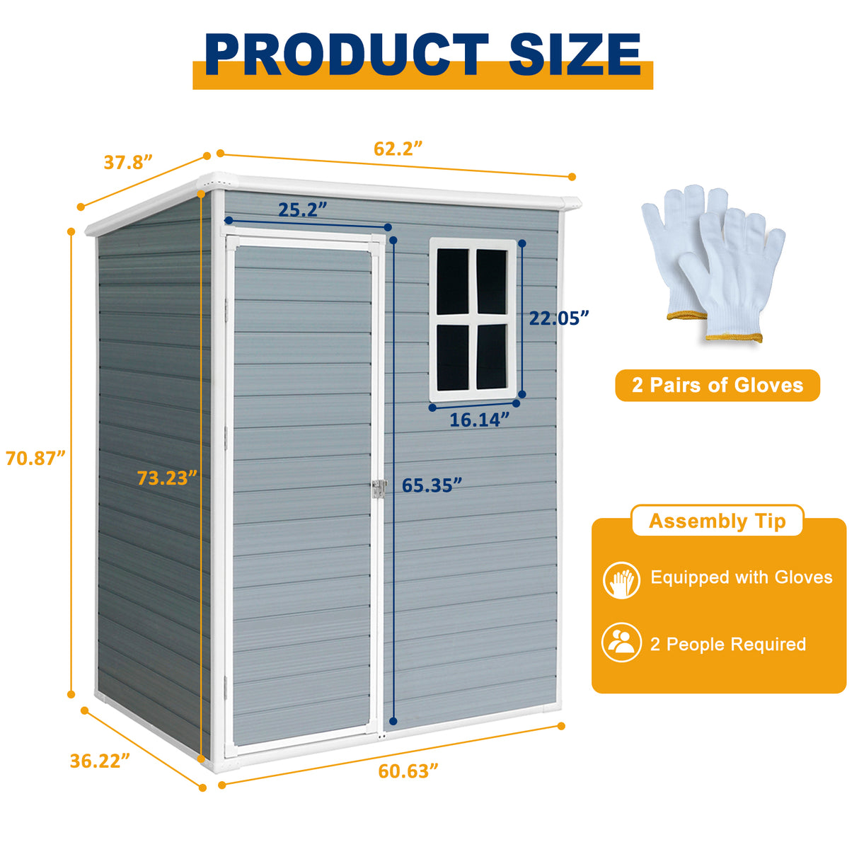 5x3ft Resin Outdoor Storage Shed Kit-Perfect to Store Patio Furniture Grey - Julia M LifeStyles