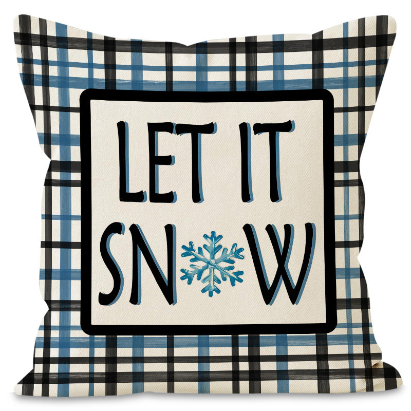 Christmas tree checkered pillow cover holiday bedroom decoration pillowcase office seat linen waist pillowcase Julia M Home & Kitchen