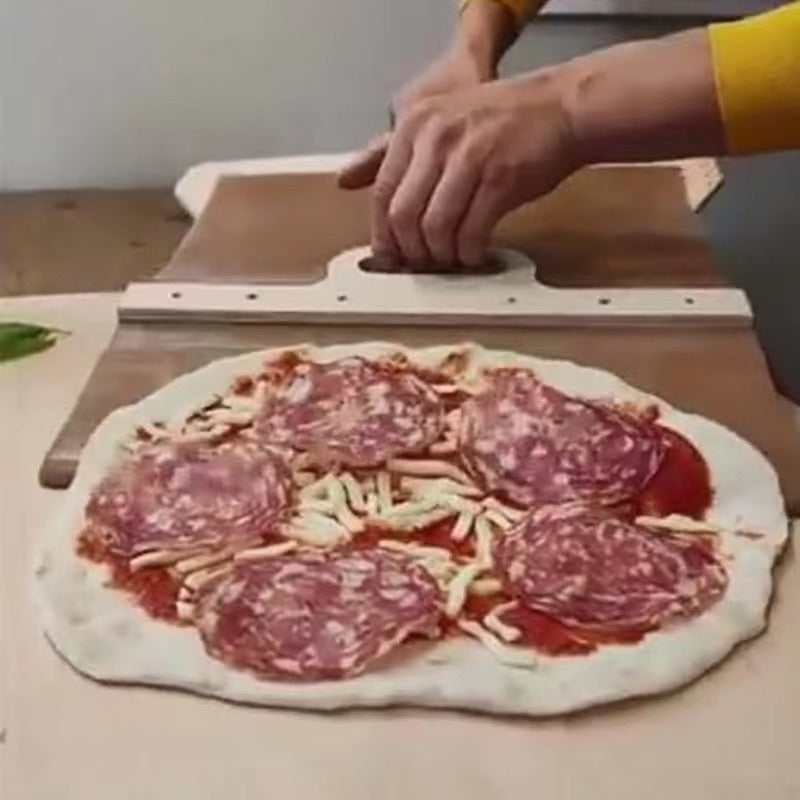 Wooden Sliding Pizza Shovel Portable Pizza Peel Pizza Spatula Paddle with Handle Baking Supplies Kitchen Tools - Julia M LifeStyles
