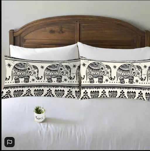 Bedding Pillowcase Bohemian elephant 3D Print Pillow Case Pillow Bedding Julia M Home & Kitchen