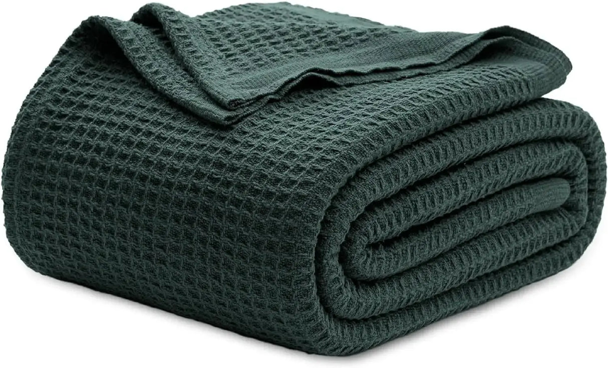 Bedsure 100% Cotton Waffle Weave Lightweight Blanket - Julia M LifeStyles