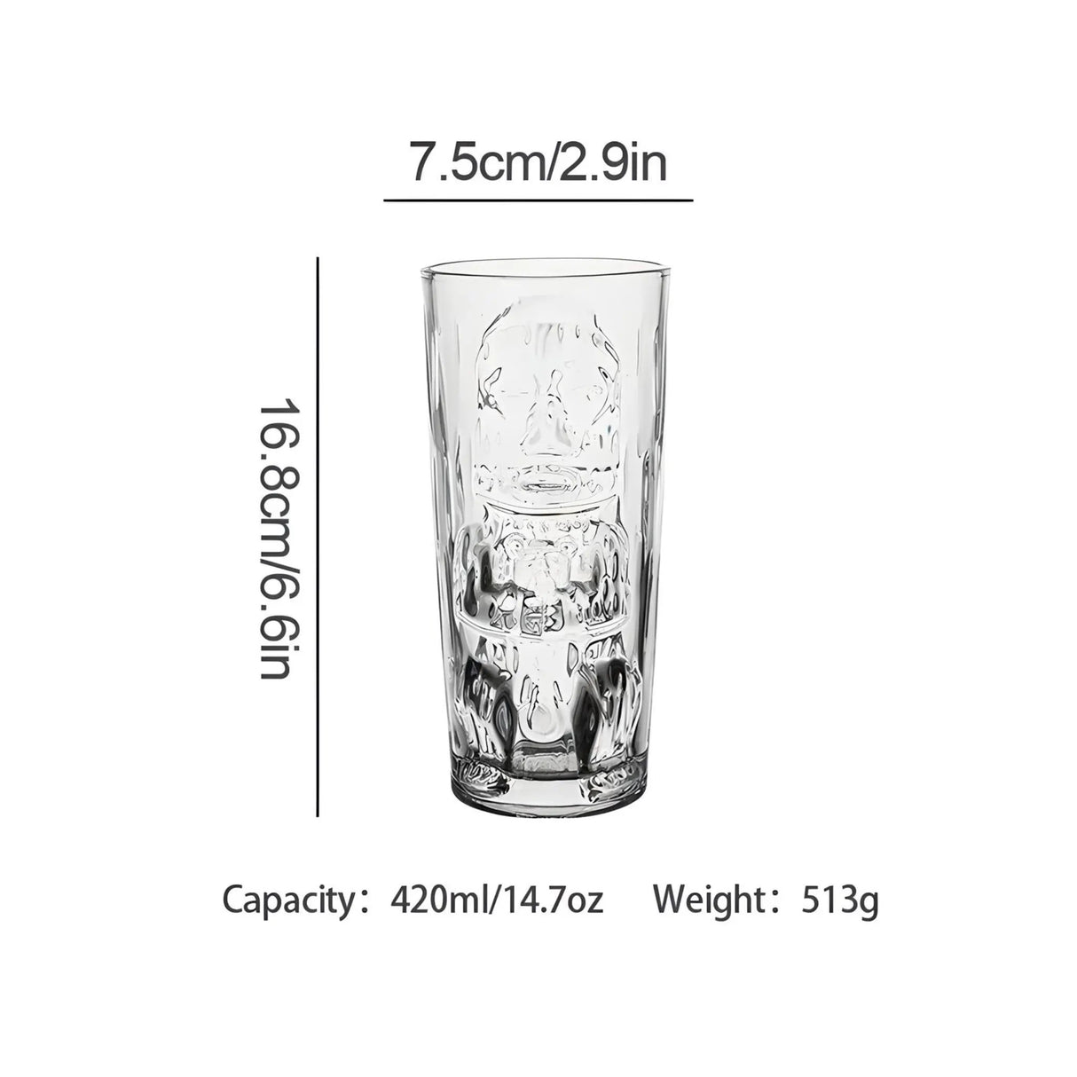 Big Eyes Ghost Face Tiki Cocktail Glass - Julia M LifeStyles