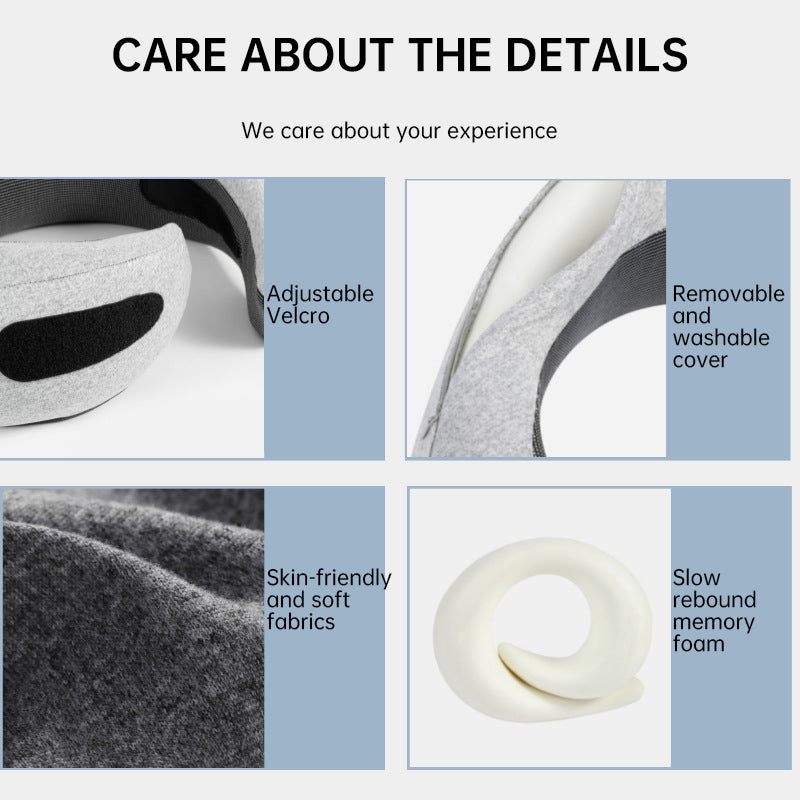 Travel Neck Pillow Memory Foam U-shaped Pillow Snail Style Travel Neck Support Portable Adjustable Soft Noon Break Sleep Pillows - Julia M LifeStyles