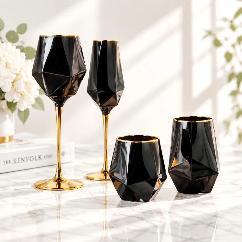 Noir & Gold Glassware
