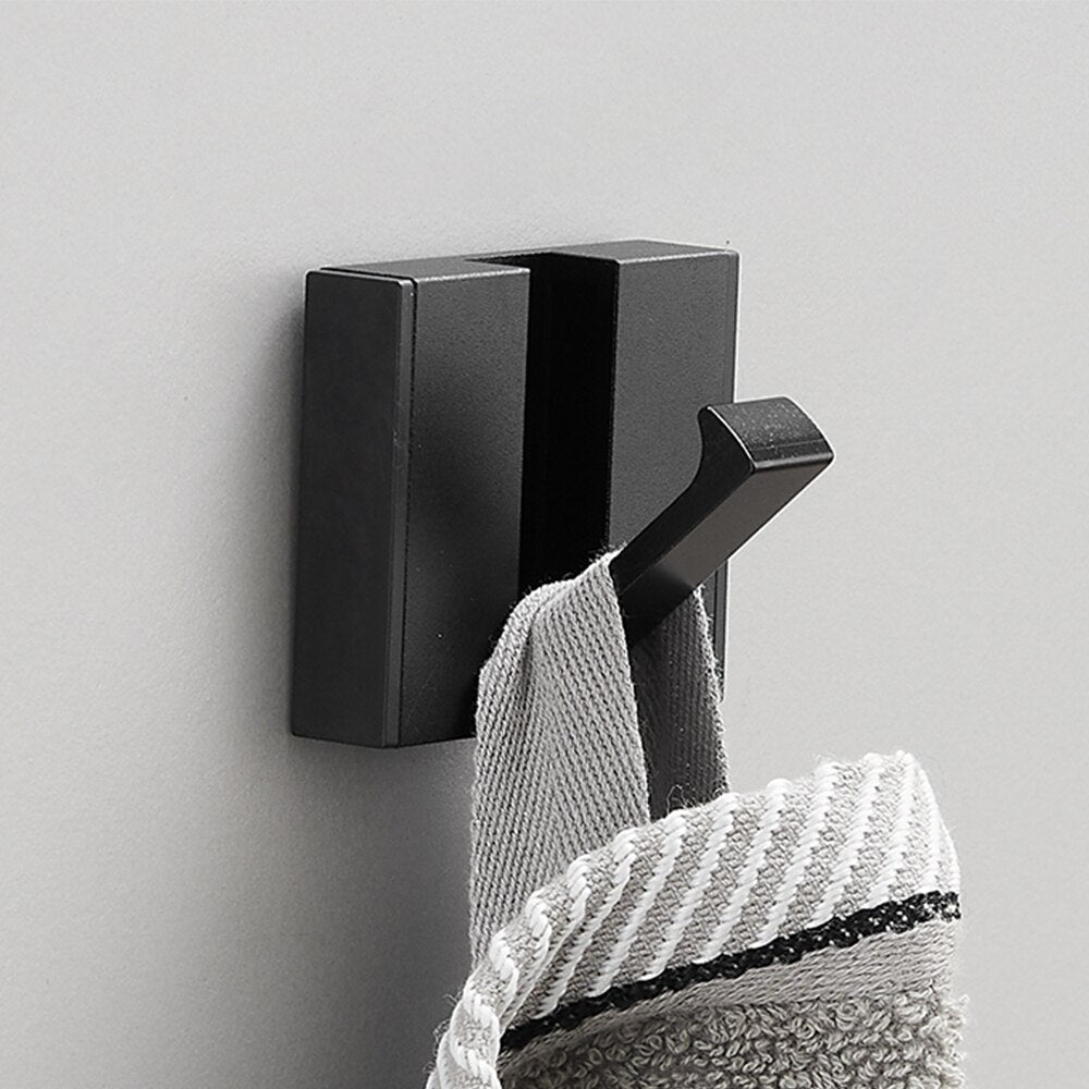Folding Towel Hanger 2ways Installation Wall Hooks Coat Clothes Holder for Bathroom Kitchen Bedroom Hallway, Black Gold - Julia M LifeStyles