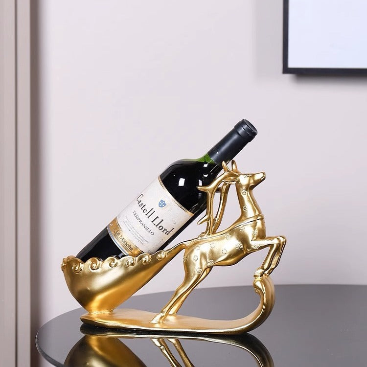 Creative Golden Deer Wine Rack Living Room Wine Cabinet Decoration Home TV Cabinet Decoration Red Wine Rack Decorative Crafts Julia M Home & Kitchen