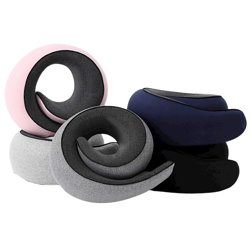 Travel Neck Pillow Memory Foam U-shaped Pillow Snail Style Travel Neck Support Portable Adjustable Soft Noon Break Sleep Pillows - Julia M LifeStyles