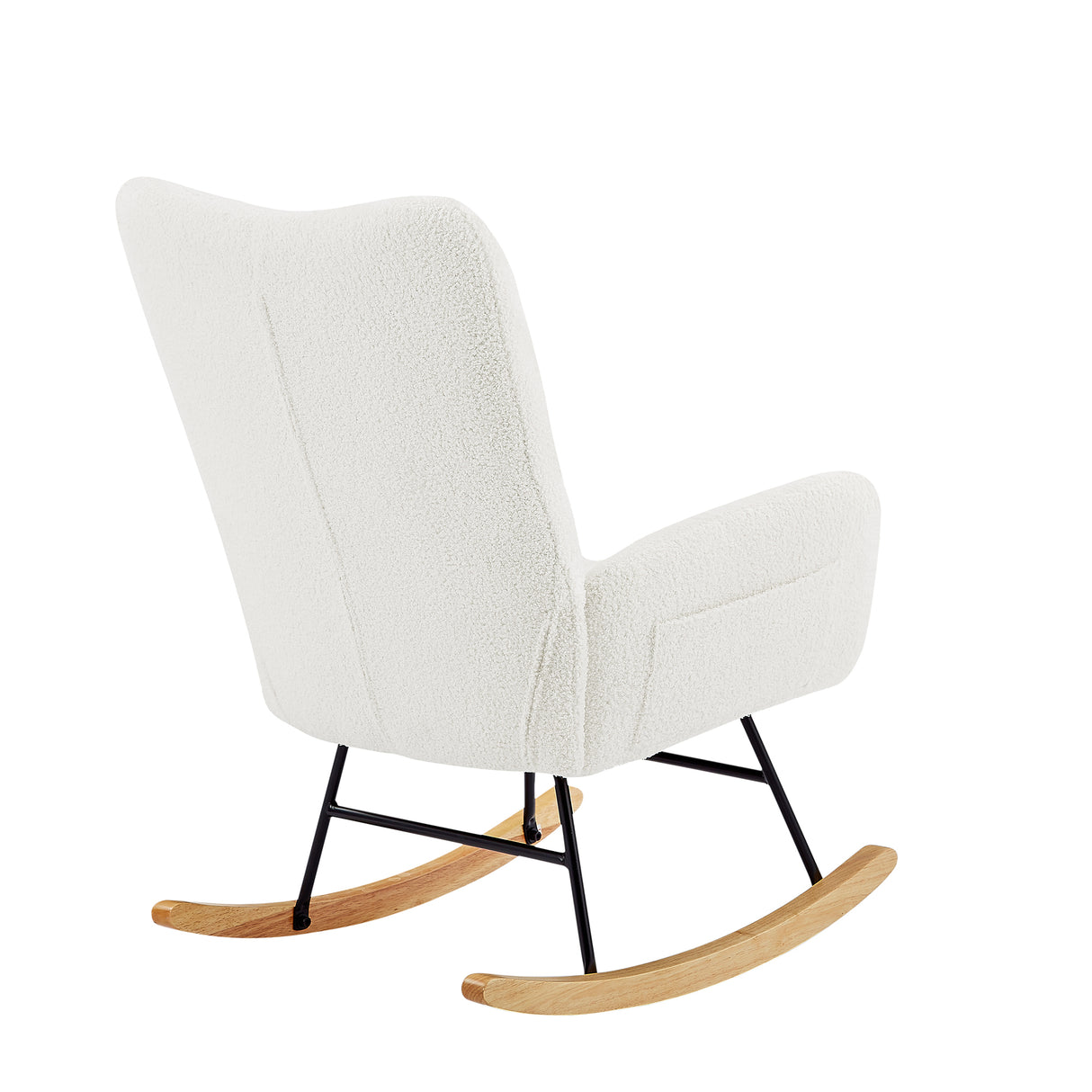 off white teddy fabric rocking chair - Julia M LifeStyles