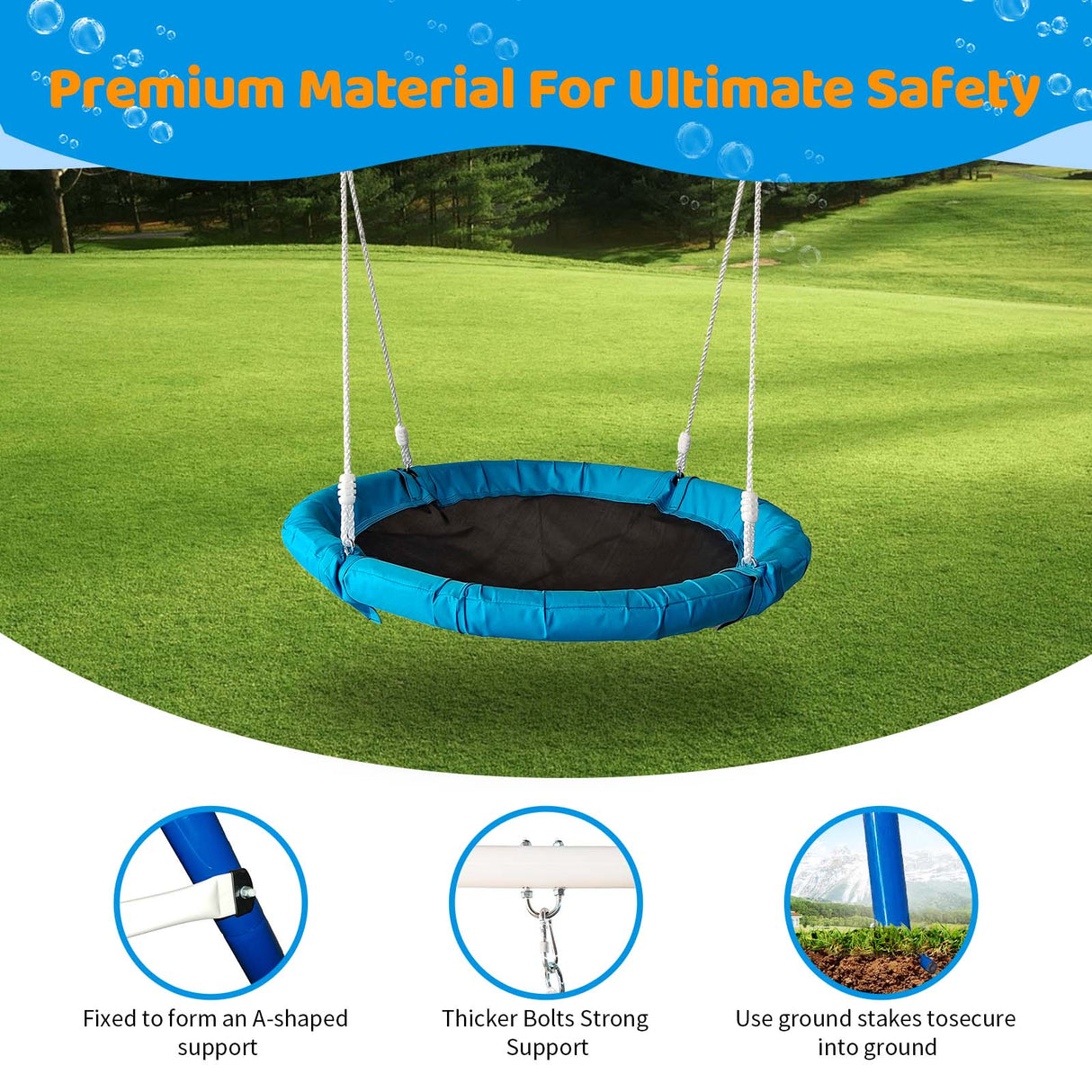 Metal Swing Stand With Saucer Outdoor Playground Metal Swing Set For Kids Outdoor Play Equipment eprolo