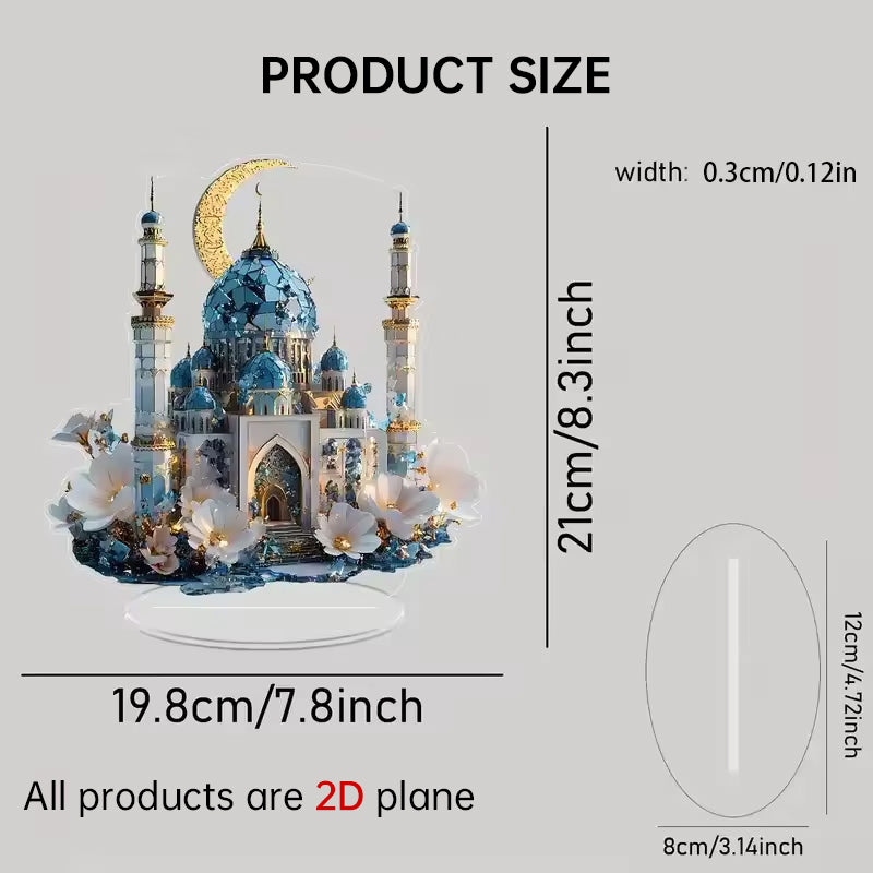 2025 Ramadan 2D Acrylic Moon - Castle Ornament. Eid Al - fitr Decoration, Muslim Home & Party Gift. eprolo