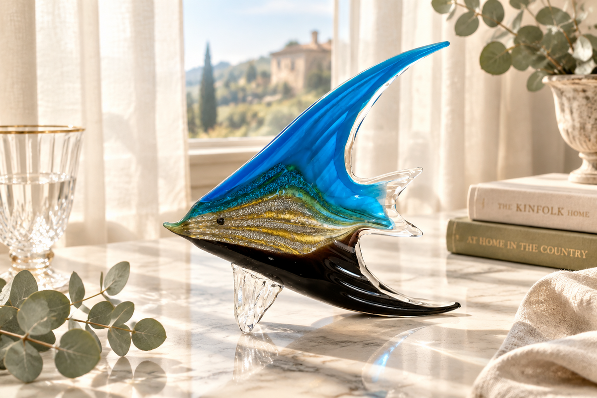 Azure Tide Glass Fish Ornament